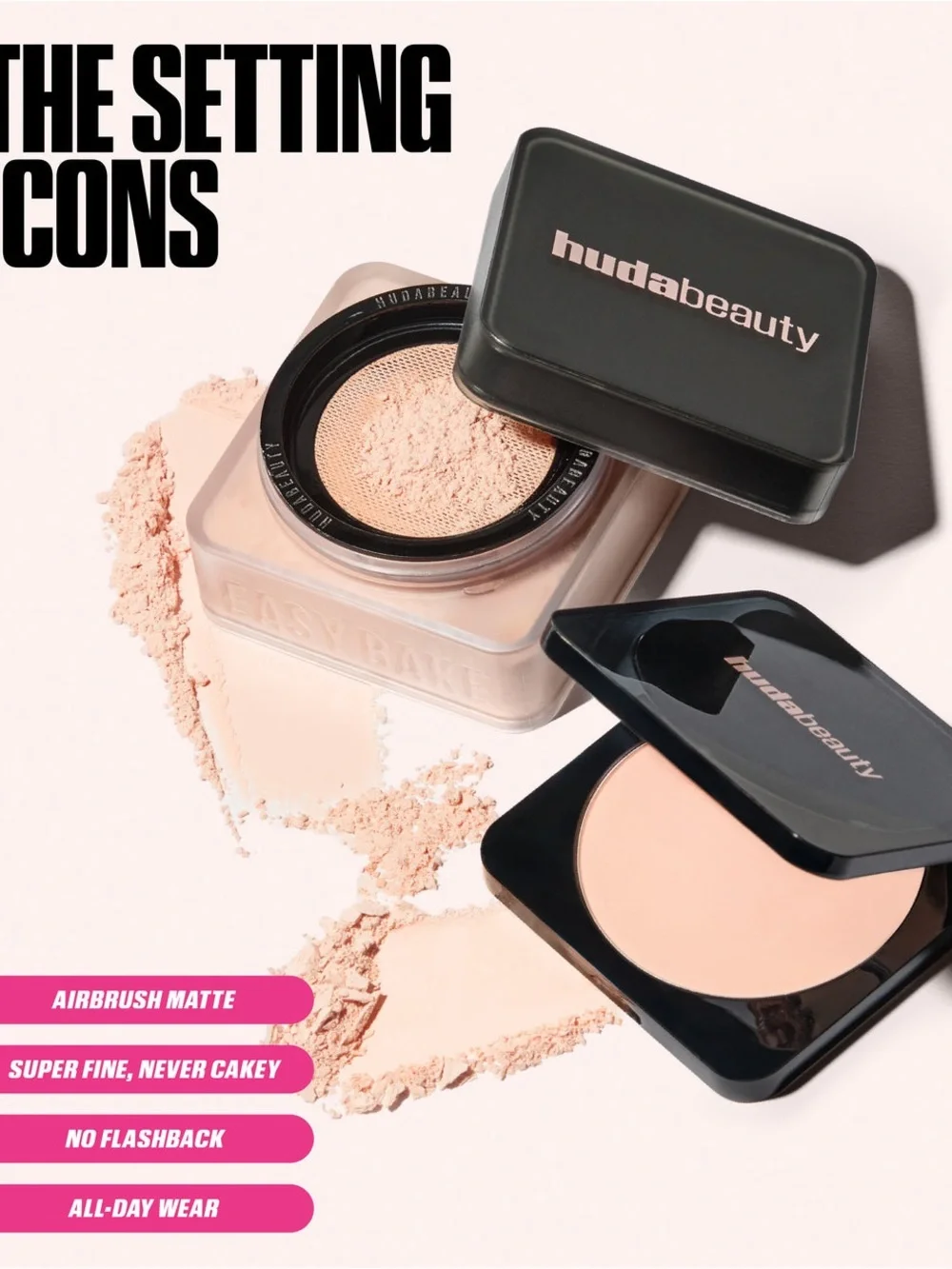 HUDA BEAUTY Easy Bake Pressed Airbrush Matte Powder In Peach CupCake